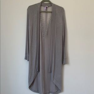 Light Cardigan with Embroidered Chiffon Back